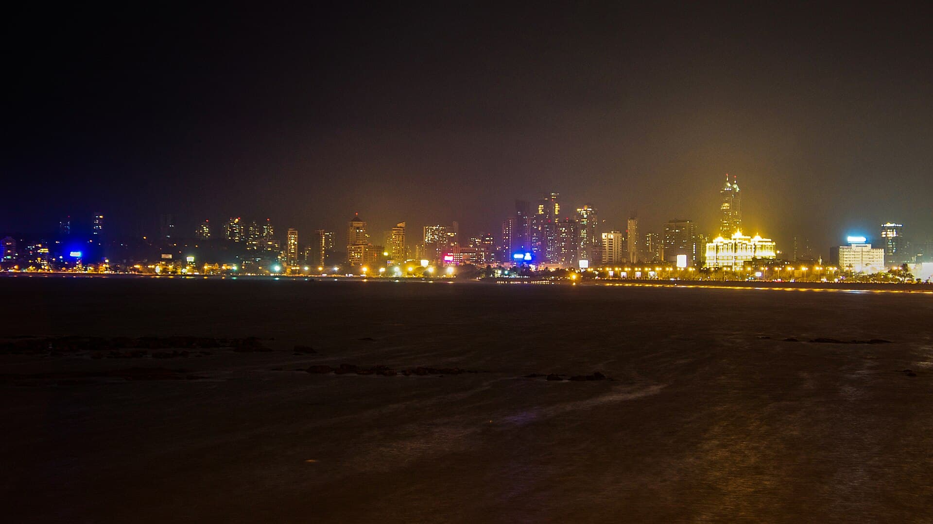 India city skyline at night